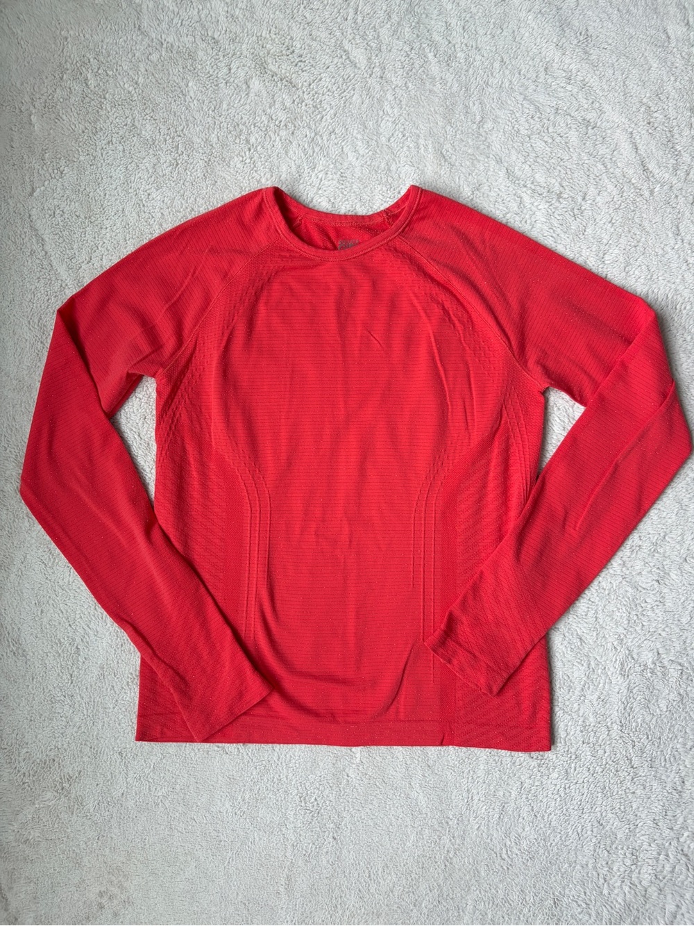 Athleta Girl Red Crew Neck Long-Sleeve With Sparkle Shirt Size Large 10